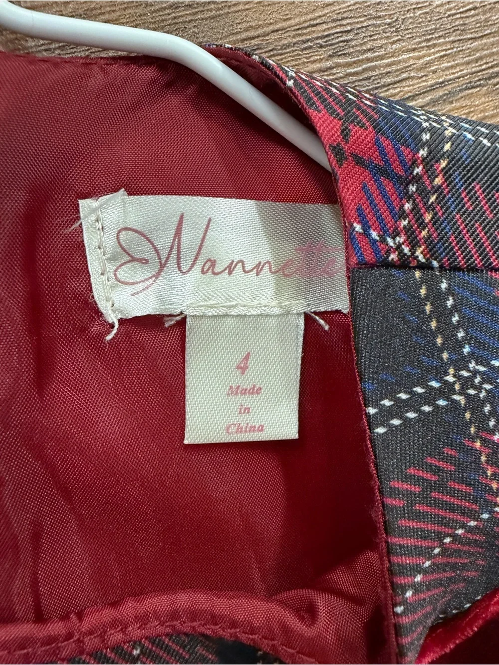 Plaid Red Velvet Bow Holiday Dress for Girls